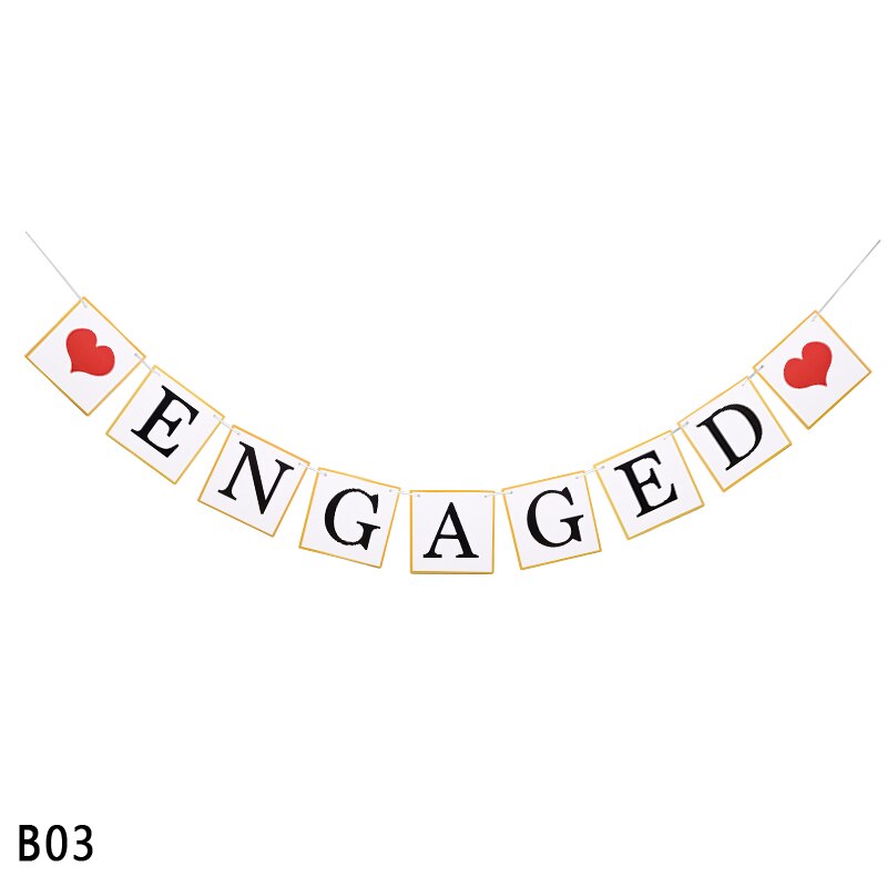 Bruidsvlaggen, slingers, mr. & mrs-banners, vlaggen, accessoires voor verlovingen, decoraties voor bruiloften en feesten.: B03