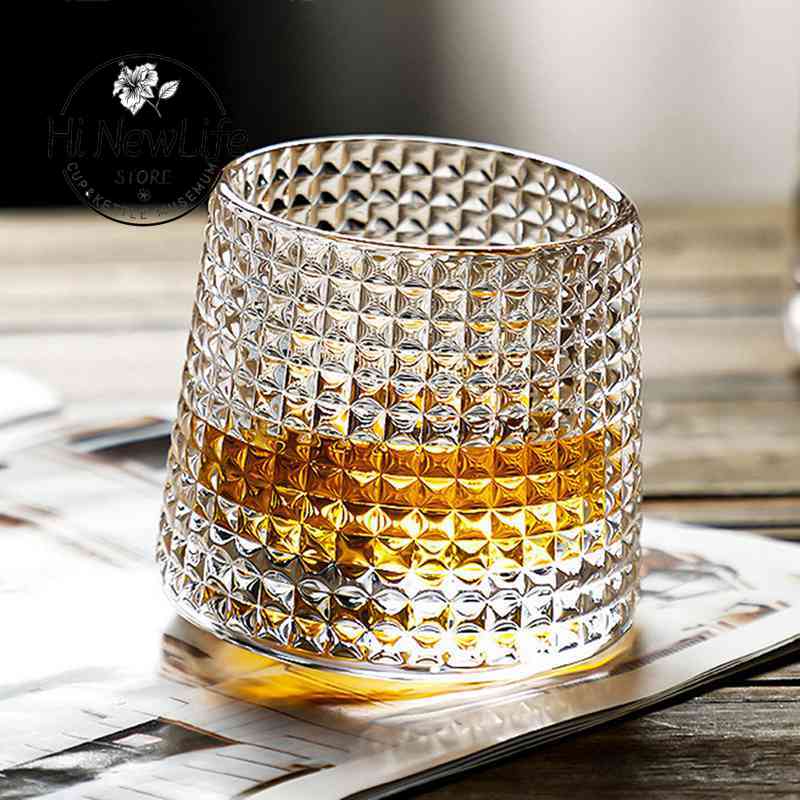 Vaso giratorio para hombre, vaso de vidrio para whisky, vaso para cóctel, giroscopio, copa de vino, para Bar