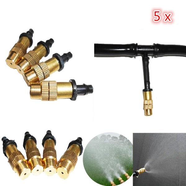 Fitting Vernevelingsinstallaties Spray Connector Messing 5Pcs Slangmondstuk Tuin Sprinkler