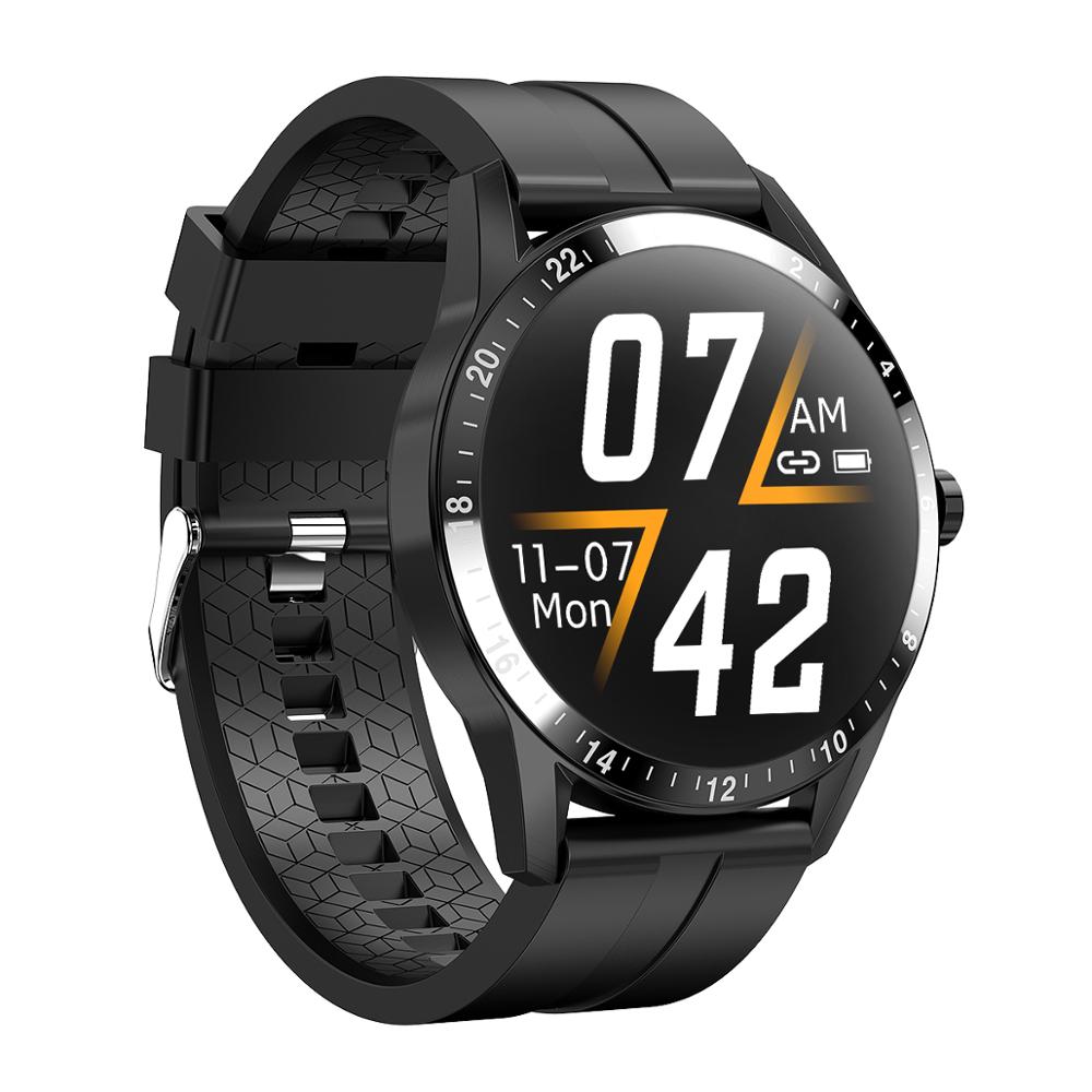 Bluetooth smartwatch man vrouw fitness tracker volledig touch verbonden horloge hartslag relogio inteligente smartwatch pk  dt79: Zwart