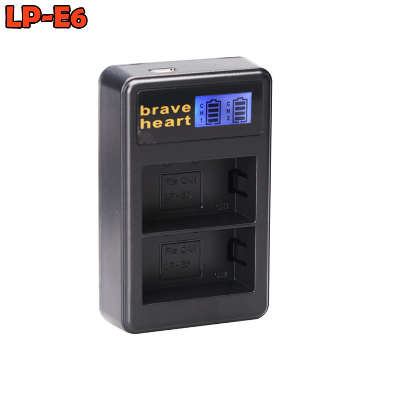 Bateria lp -e6 lp e6 lpe 6n kamera batteri japan sanyo cell + led usb dubbel laddare för canon eos 5ds r 5d mark  ii 5d 6d 7d 80d: Endast laddaren