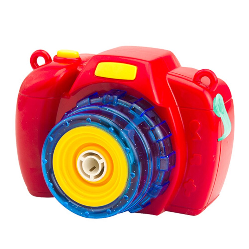 Battery Powered Dynamic Blowing Bubbles Music Durable Electric Fun Detachable ABS Light Kids Toy Camera Childrens: Red