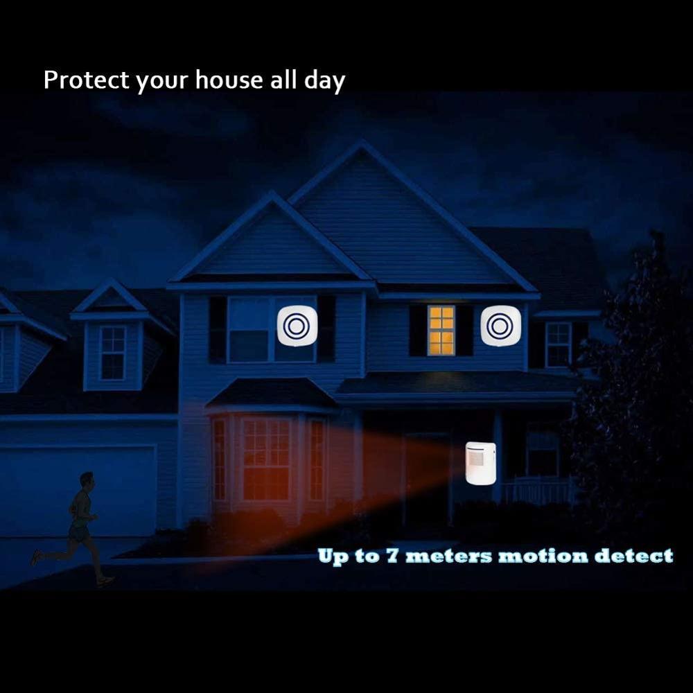 110V-240V Wireless Doorbell PIR Infrared Sensor Motion Detector Entry Door Bell Alarm w/ Receiver & Transmitter EU Plug