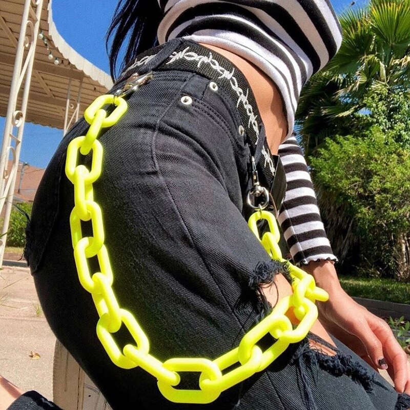 1pcsPunk Hip-Hop Trendy Metal Pant Chain Double Layers Unisex Trousers Chain Belt Chain For Adults Clothing Accessories