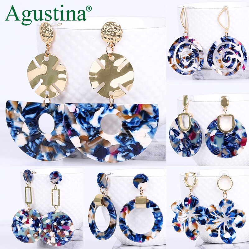 Agustina Acrylic earrings jewelry blue earrings women earrings geometry long earring bohemian earings luxury boho