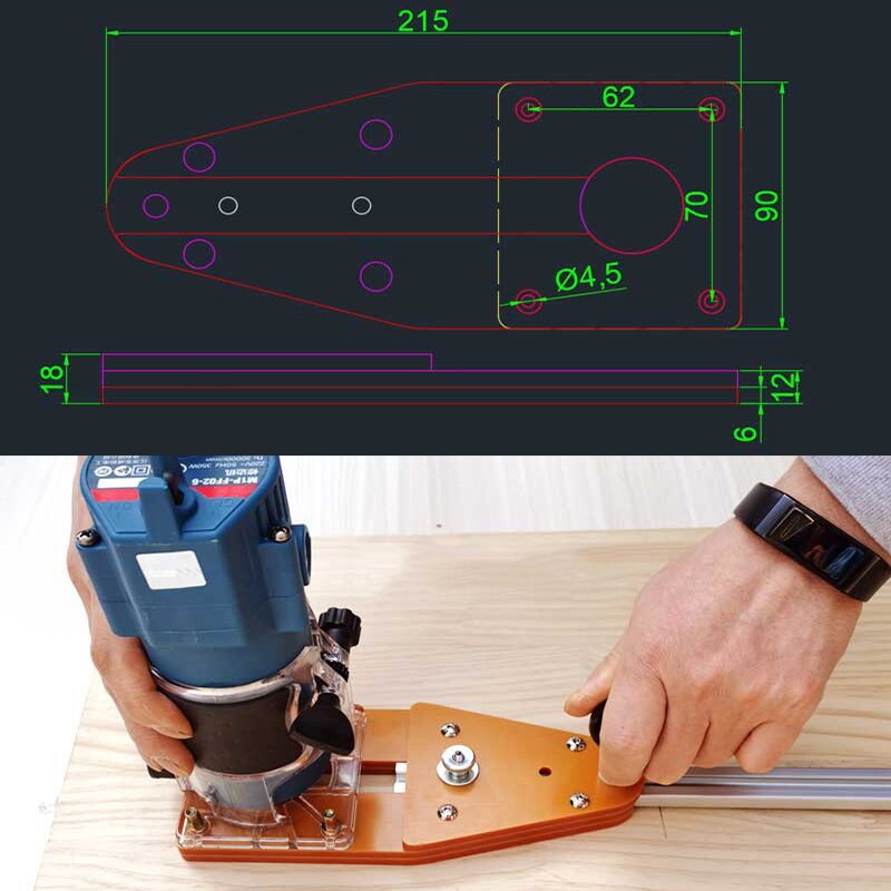 Kreis Schneiden Jig Für Makita Elektrische Hand Trimmer Gleichgewicht Gremium Holz Router Fräsen Kreis Fräsen Mutter Holzbearbeitung Werkzeuge