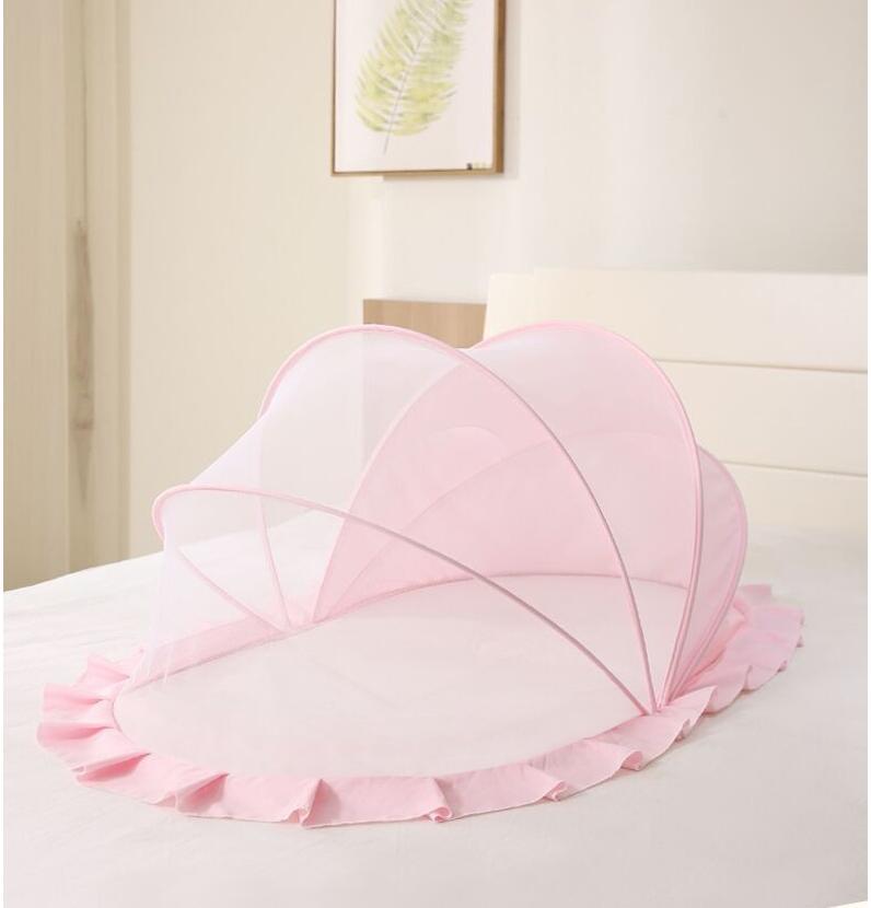 Zomer baby klamboe opvouwbaar babybeddengoed klamboe voor babybedje klamboe veilig gaas voor babymeisjesjongens: Roze