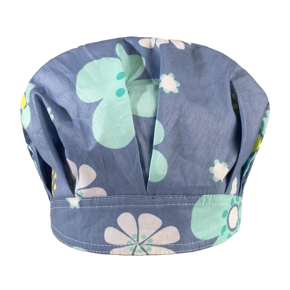 Verpleegkundige Caps Kleine Bloemen Pring Hoeden Verstelbare Lange Haar Scrub Cap Schoonheidssalon Verpleging Cap Laboratorium Pet Shop Scrub hoeden: hat 32042