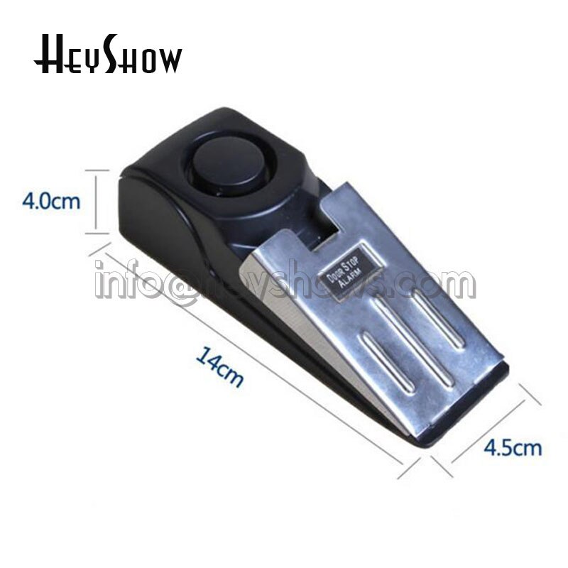 Portable Mini Wireless Vibration Triggered Home Door Stop Alarm Wedge Shaped Stopper Alert Security System Block Blocking System