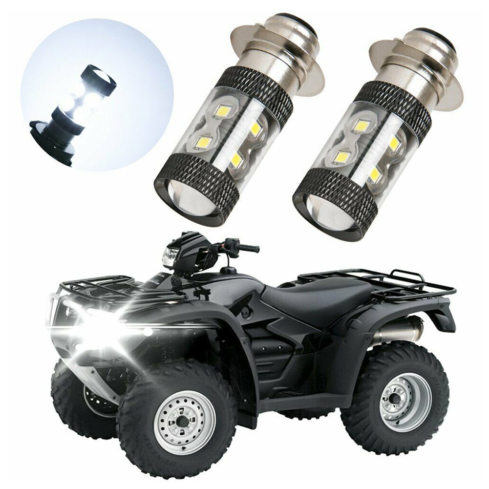 Universele 12V-24V 2 Stuks 6000K 100W Wit H6M Led Lamp Koplamp Voor YFZ450R Rhino 700 Raptor YFM660 Auto Accessoires