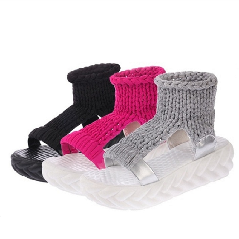 2024 Vrouwen Platform Sandalen Zomer Gladiator Sandalen Schoenen Dikke Hakken Dames Wit Sandalias Casual