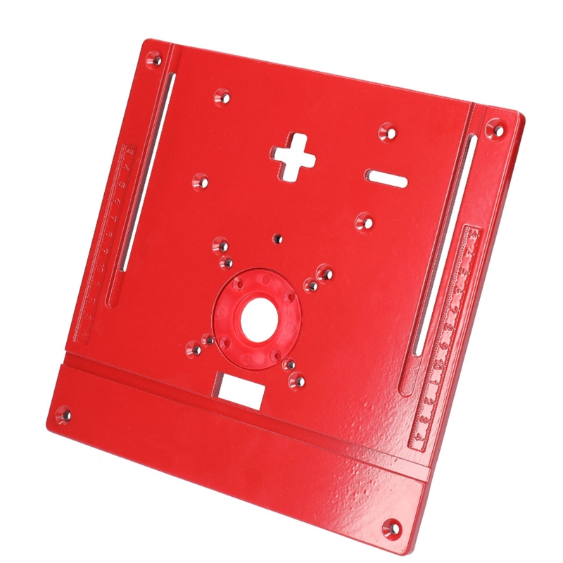 Aluminum Alloy Router Table Insert Plate Portable Woodworking Bench Trimming Machine w/ Ring Screws Engraving Flip Board