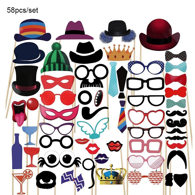 Funny Birthday Photo Booth Props DIY Mr Mrs Wedding Groom Bridal Party DIY Decorations Photobooth Mask Accessories Photo Props: Mintgroen