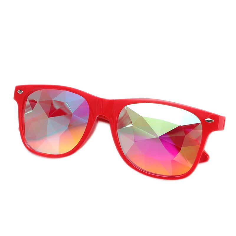 Kaleidoscope Glasses - Rainbow Prism Rave Festival Eyewear - Red & Blue 3D Effect for EDM Parties