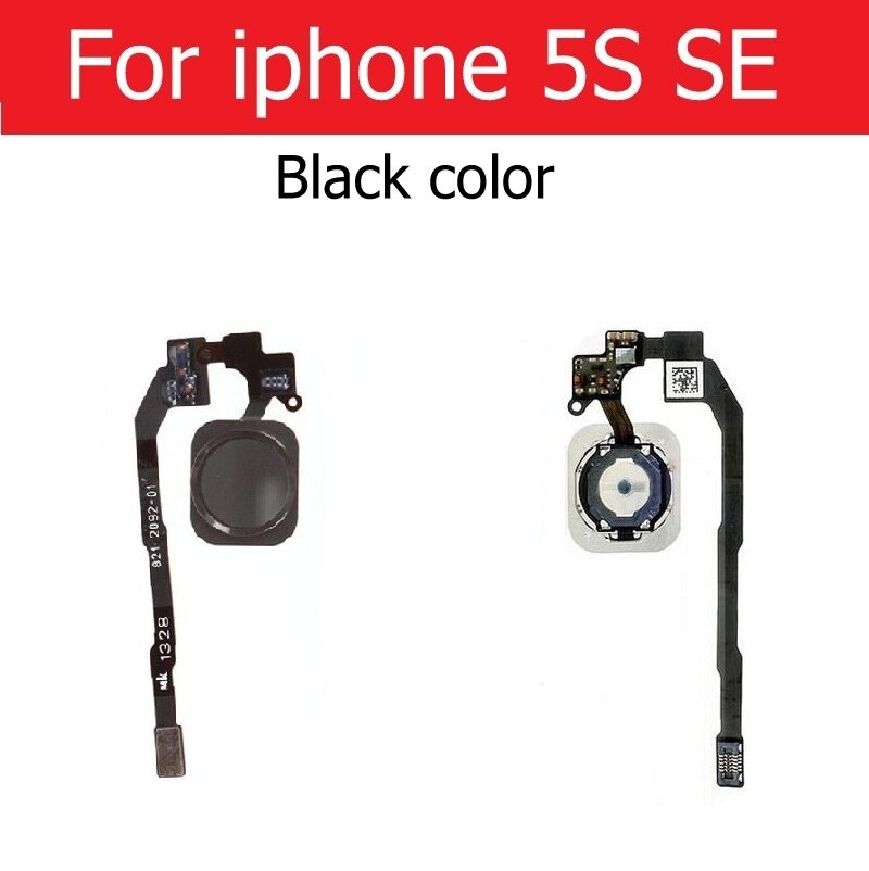 Home Button Flex Cable Assembly For iPhone 5S SE 6 6s 7 8 Plus Home Button Screen On Contral Flex Cable Replacement Repair Parts: For 5s se black