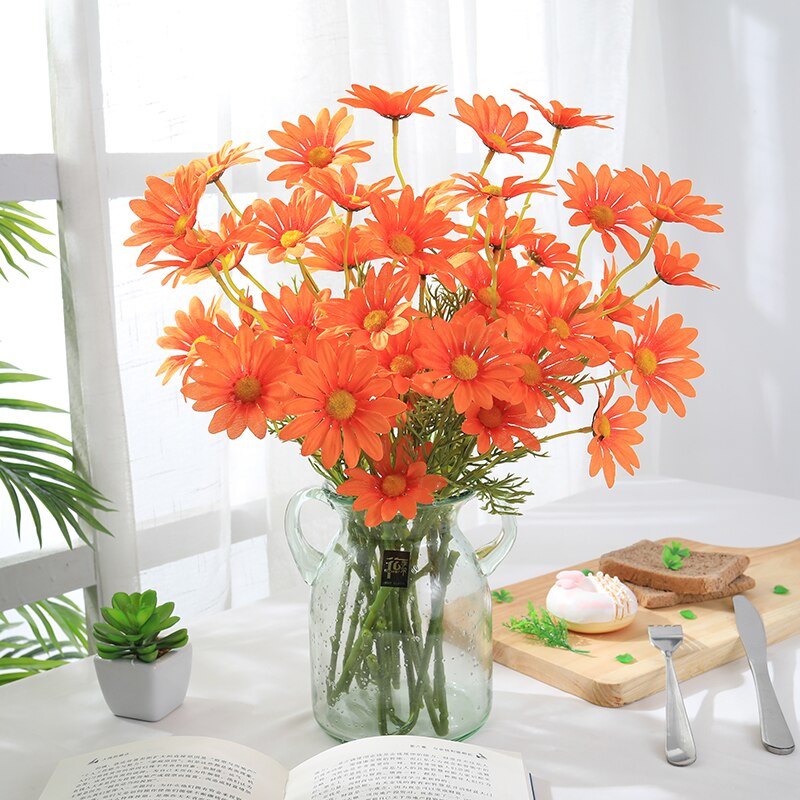 52cm biała stokrotka nietkane materiały bukiet kwiatów sztuczne kwiaty wysokiej jakości walentynki akcesoria robić dekoracji wnętrz ślub