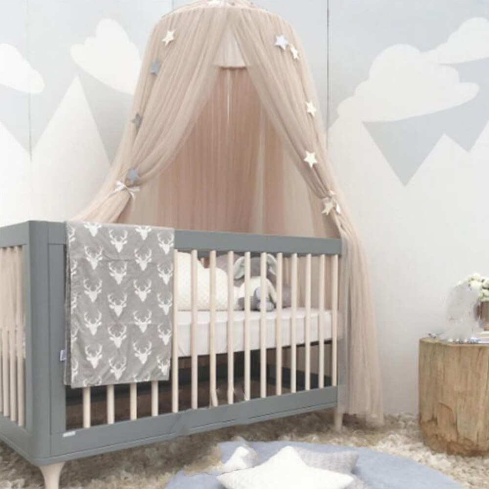 INS Nordic Hanging Mosquito Baby Bedding Dome Mosquito Net Infant Chiffon Netting Round Canopy Dcoration Tent Girl Room Decor