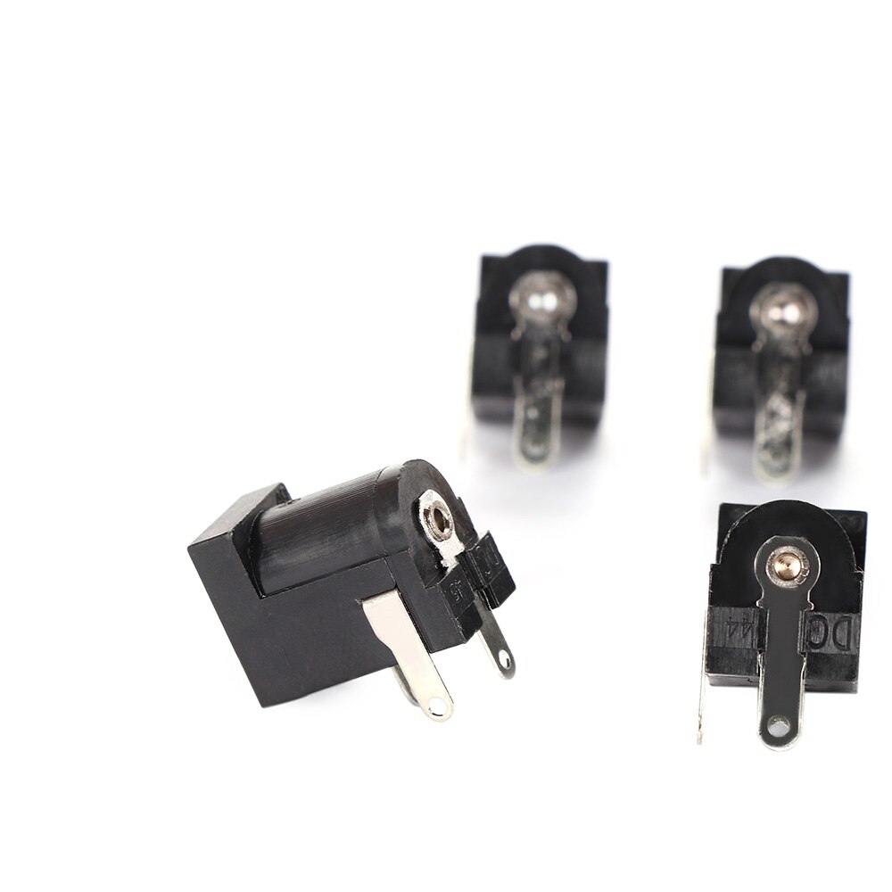 Duurzaam 10 Stuks Pcb Mount 5.5X2.1 Mm Vrouwelijke Dc Power Jack Plug Socket Connector Zwart 2.1 Socket Ronde de Naald