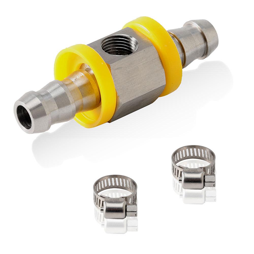 3/8-inch Fuel Line Fuel Pressure Gauge Sensor T-shaped Fitting Adapter