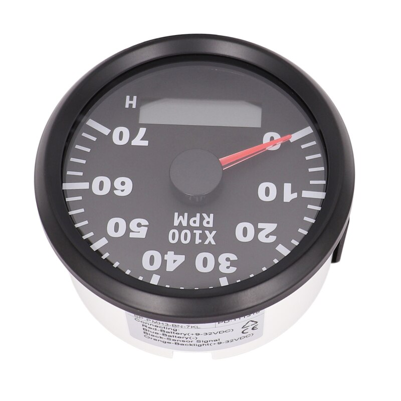 Tachymètre électrique pour moteur de bateau hors-bord, 85mm, tachymètre 7K tr/min, avec compteur d&#39;heure, rétro-éclairage rouge