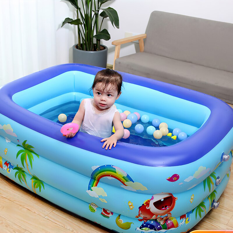 130 Cm Zwembad Kinderen Opblaasbaar Zwembad Kinderen Baden Bad Baby Thuisgebruik Peuterbad Opblaasbare Vierkante