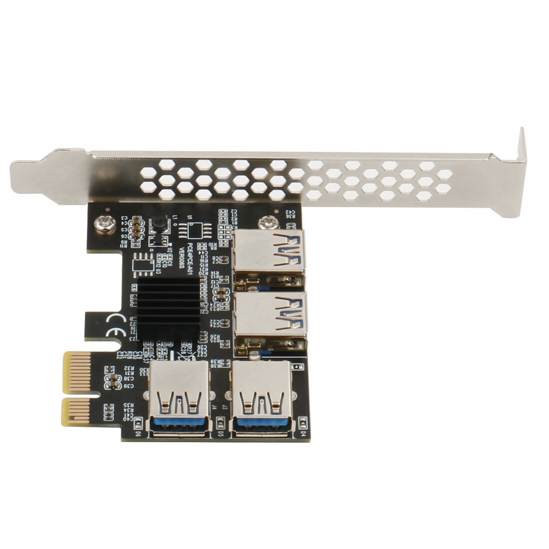 XT-XINTE PCI-Express 1 to 4 Slot PCIe 1x to 16x Riser Card PCIE USB3.0 Ports Adapter Multiplier Expansion for PC Computer