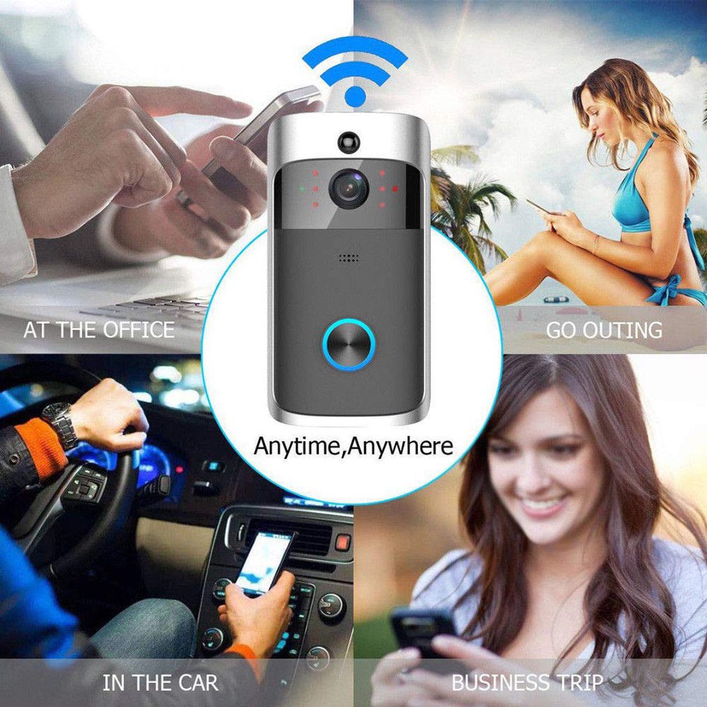 V5 smart intercom trådløs wifi video cat eye dørklokke wifi dørklokke visuel optagemonitor nattesyn dørtelefon