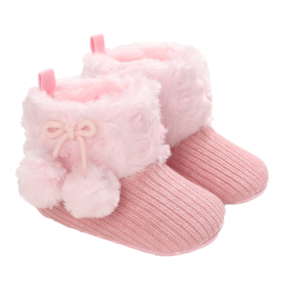 0-18M Kleinkind freundlicher Baby Mädchen Jungen Schnee Stiefel Winter Weiche Faux Pelz Rippe betroffen Warme Booties Anti-Unterhose Kleinkind Prewalkers