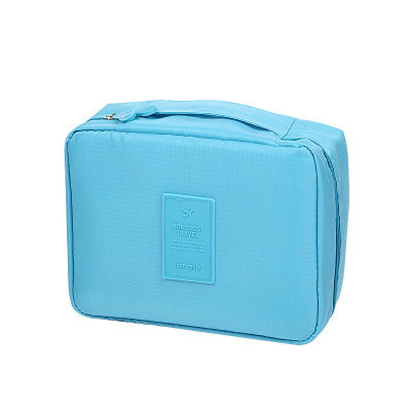 Bolsa de cosméticos para hombre de gran capacidad, bolsa de cosméticos para mujer, bolsa de almacenamiento portátil, bolsas de lavado a prueba de agua, bolsas de viaje multifunción: Light blue