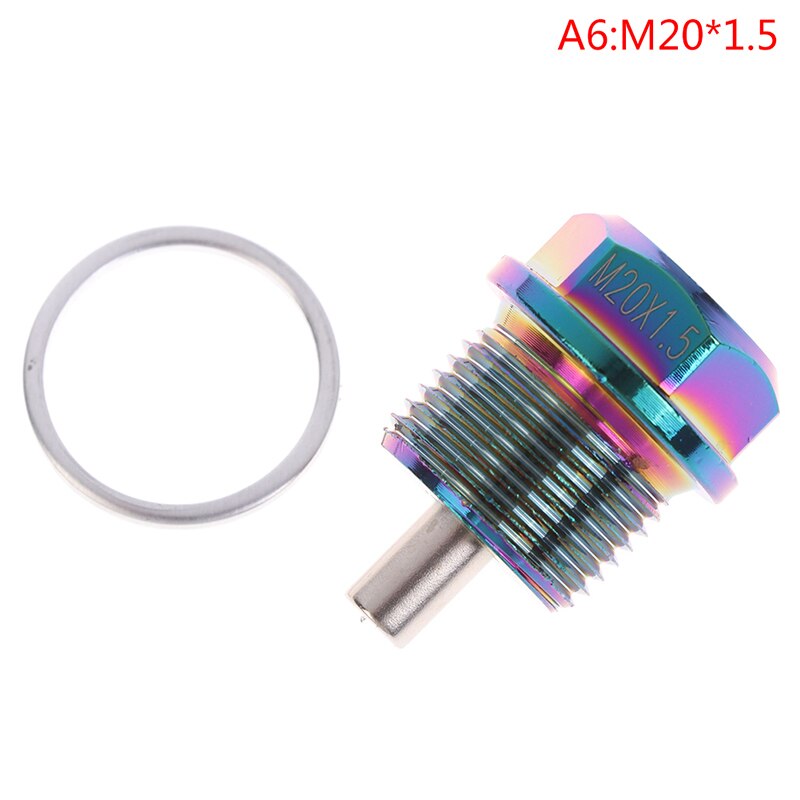 1PC Oil Drain Plug Bolt Chrome Aluminium Alloy Magnetic Oil Drain Bolt Oil Sump drain plug nut Oil Drain Plug M12 M14 M16 M20: A6