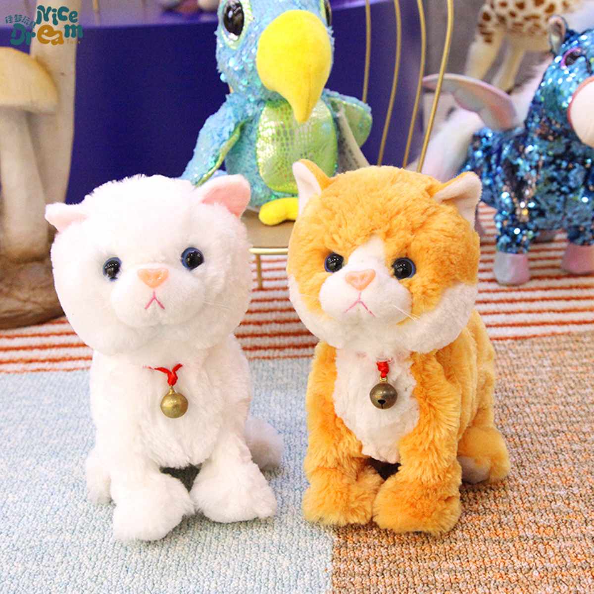 robot Gatti di Controllo del Suono Giocattoli Giocattolo Elettronico Del Basamento A Piedi miagolare interattivo gatto Morbido Peluche del Gatto animale domestico Giocattoli per I Bambini Di Compleanno regali