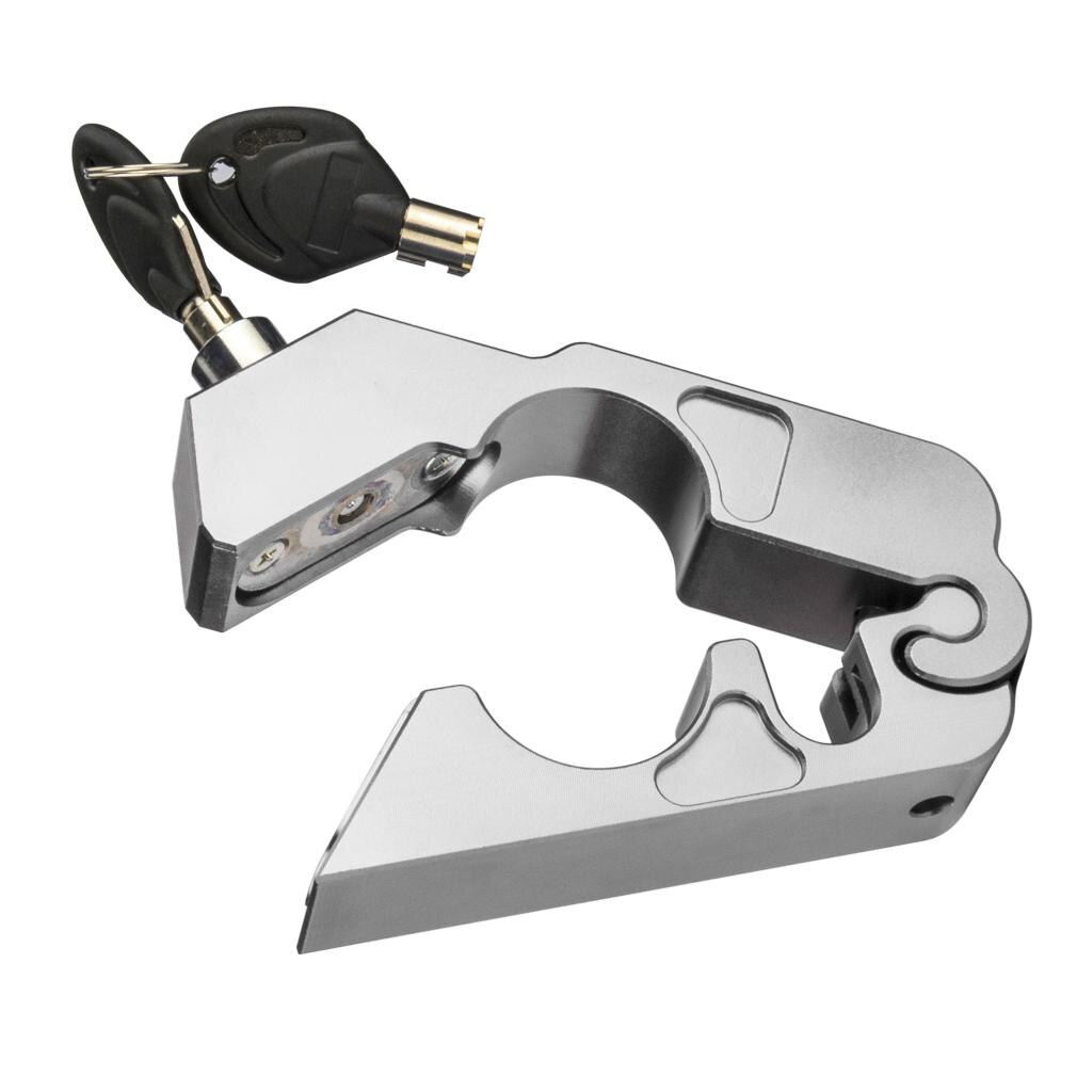 Silver Motorcycle Grip Lock Security Handlebar Lock with Keys for ATV Dirt Bike