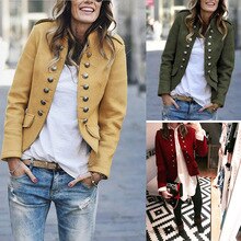 Femmes dame à manches longues boutons couleur unie costume manteau pour automne hiver fête veste fermer spectacle sollicitude tout-match vêtements t-shirt
