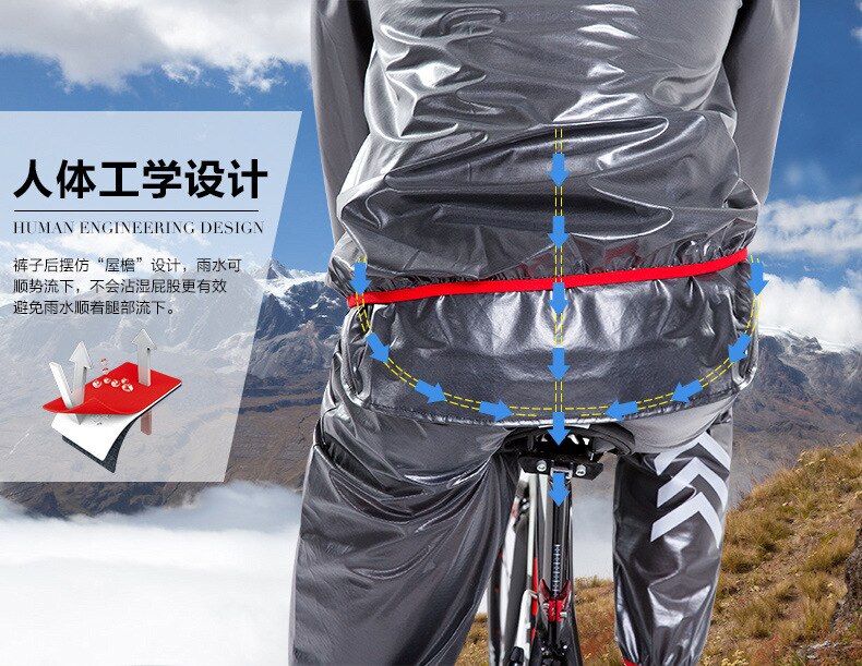 Unisex Sport Regenjas Motorfiets Fietsen Waterdicht Winddicht Regen Pak Regenkleding Ademend Reflecterende