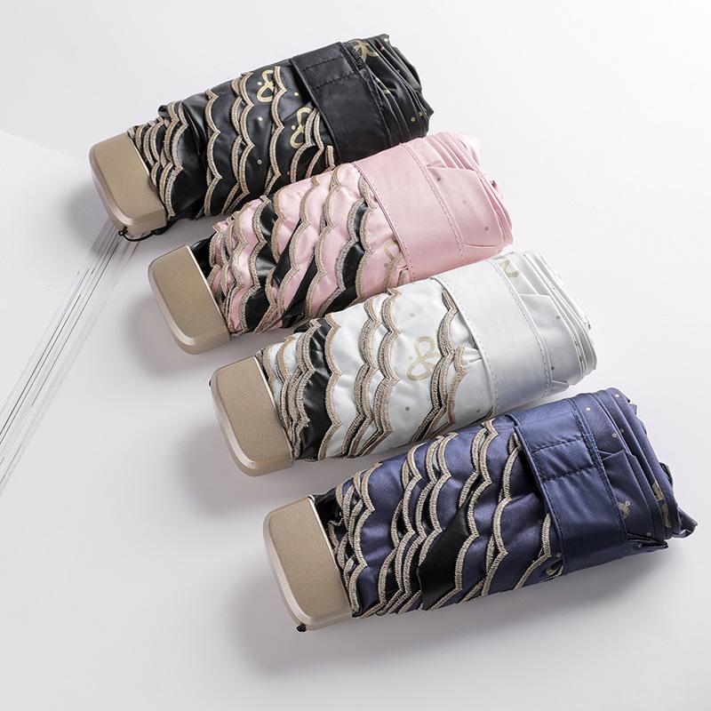 Ombrelle ensoleillé à motif nœud papillon | Mini ombrelle Portable, Anti-UV, paraguay, ombrelle pliante, matériel de pluie pour femmes