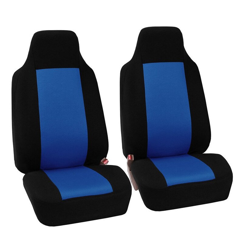 Car Seat Cover Airbag Compatible Ventilation Cloth Seat Protector Cushion Autos Universal Interior Accessories Fit Most Cars: 2 seats black blue