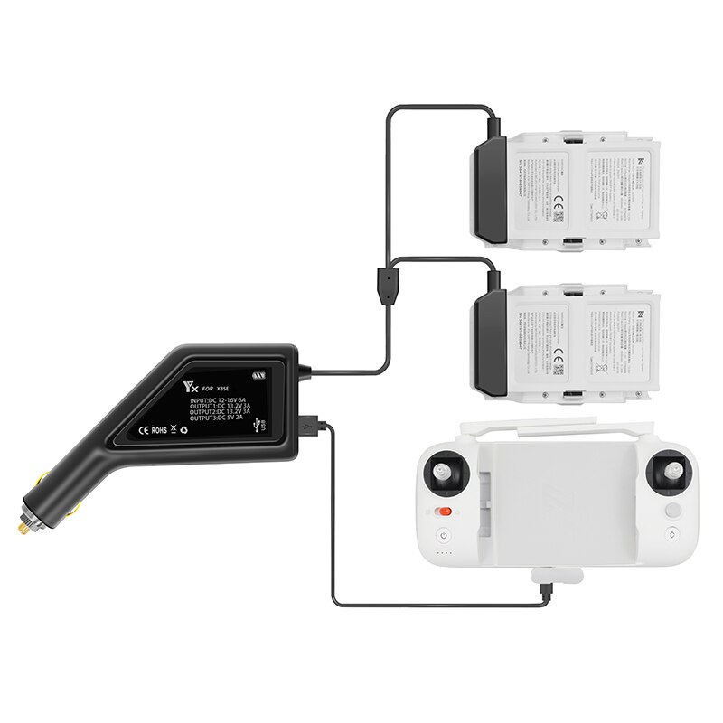 Fimi X8SE Lipo-Accu Auto Lader Rc Drone Accessoires 3 In 1 Batterij Afstandsbediening Auto Opladen