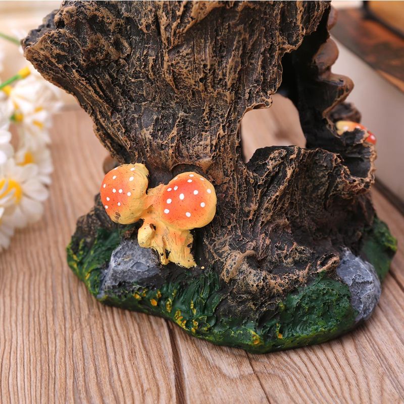 Vivero de reptiles, funda oculta, serpiente, Gecko, dragón, medio tronco, Roca, agujero del árbol
