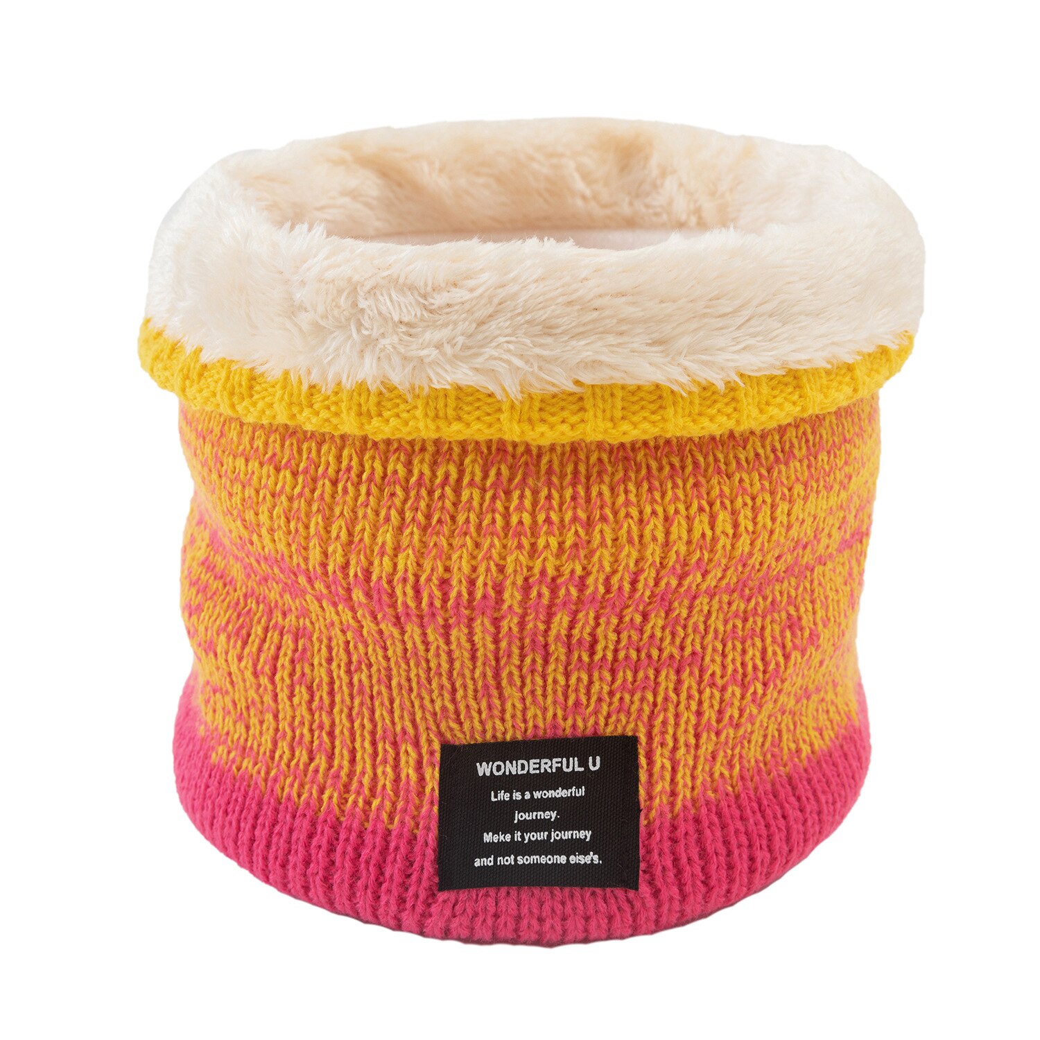 Winter Unisex Warm Knitted Ring Scarf Fleece Inside Elastic Knit Plush Scarves Men Women Thick Warmers Cotton Snood Neck Ring: 5