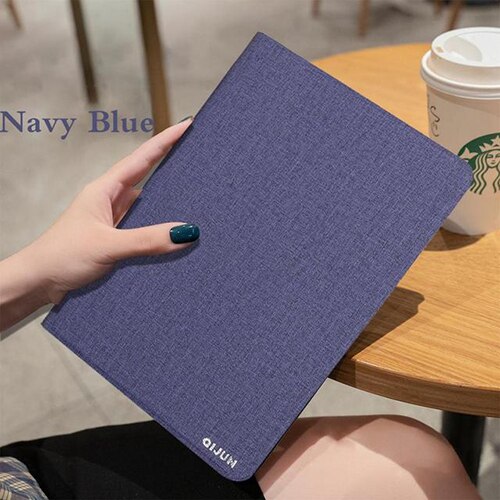 For Lenovo Phab Plus PB1-770M 6.8" Tablet Case MUltra-Slim PU Leather Flip Protective Cover Retro Solid color Soft Shell: blue