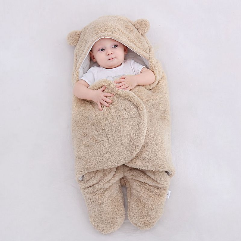 Super Zachte Baby Slaapzak Inbakeren Fleece Pasgeboren Ontvangen Deken Pluizige Warme Zuigelingsjongen Meisje Slapen Nursery Wrap Inbakeren: 3 / 3M