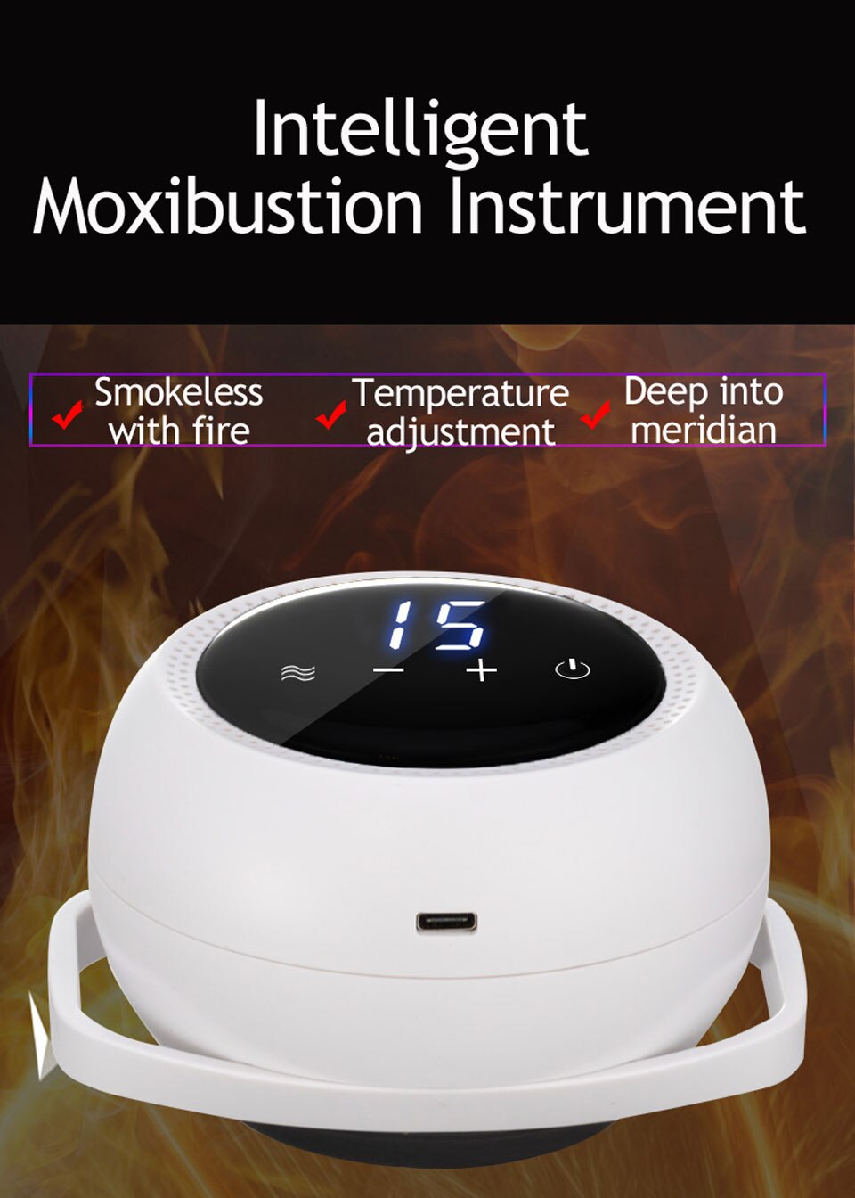 Intelligent moxibustion instrument elektronisk røgfrit hjem sundhed varmt palads gasning moxibustion fysioterapi instrument