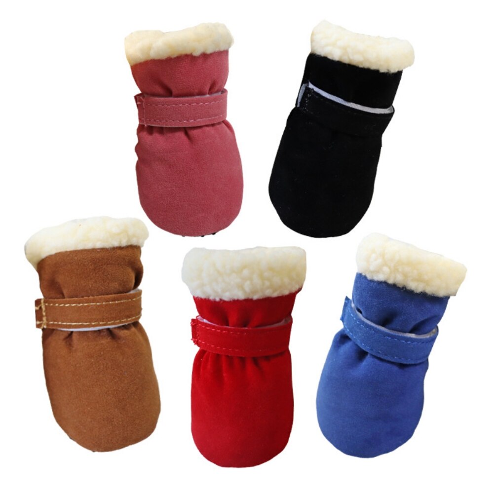 4Pcs Winter Pet Dog Shoes Anti-slip Snow Boots Thick Warm Cat Puppy Shoes Socks Boots for Chihuahua Yorkshire