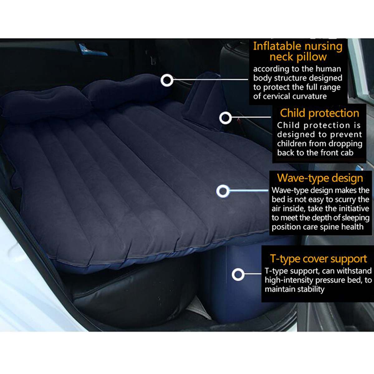 Opblaasbare Auto Matras Opblaasbare Auto Multifunctionele Auto Opblaasbare Bed Auto Accessoires Opblaasbare Bed Reizen Goederen Met Pillo