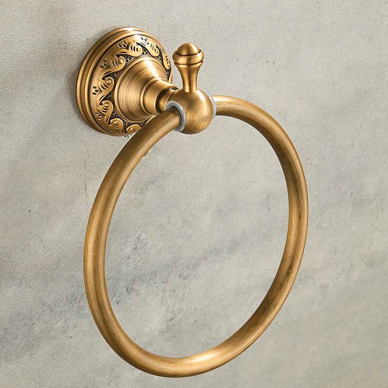 Nail Gratis Handdoek Ring Antieke Bronzen Klassieke Badkamer Accessoires Badhanddoek Houder