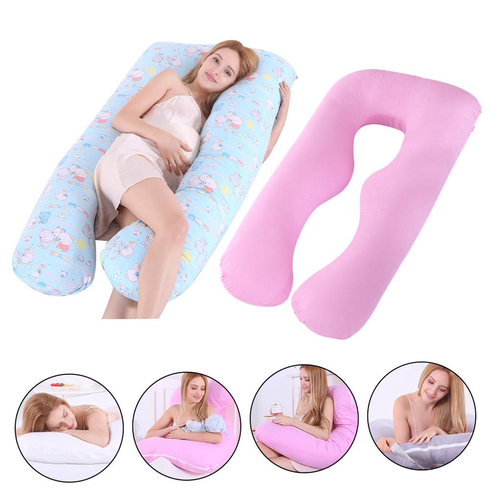 Almohada premamá, funda de almohada de maternidad, fundas de almohada para embarazadas, 100% para dormir en la cama, cojín para dormir en forma de U de algodón