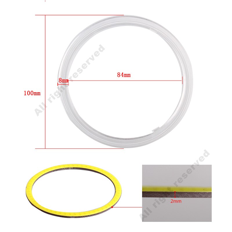 2pcs Angel Eyes COB LED 6000K Car Fog Lights 60mm 70mm 80mm 90mm 100mm 110mm 120mm Daytime Running Light DRL Halo Ring Auto 12V