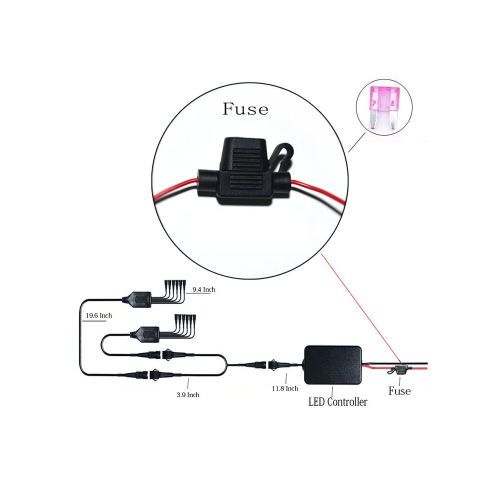 Motorcycle LED Light Kit Strips 5050 RGB Colorful Atmosphere Lights 12PCS Waterproof Light Strip Voice Control RF Wireless Remot