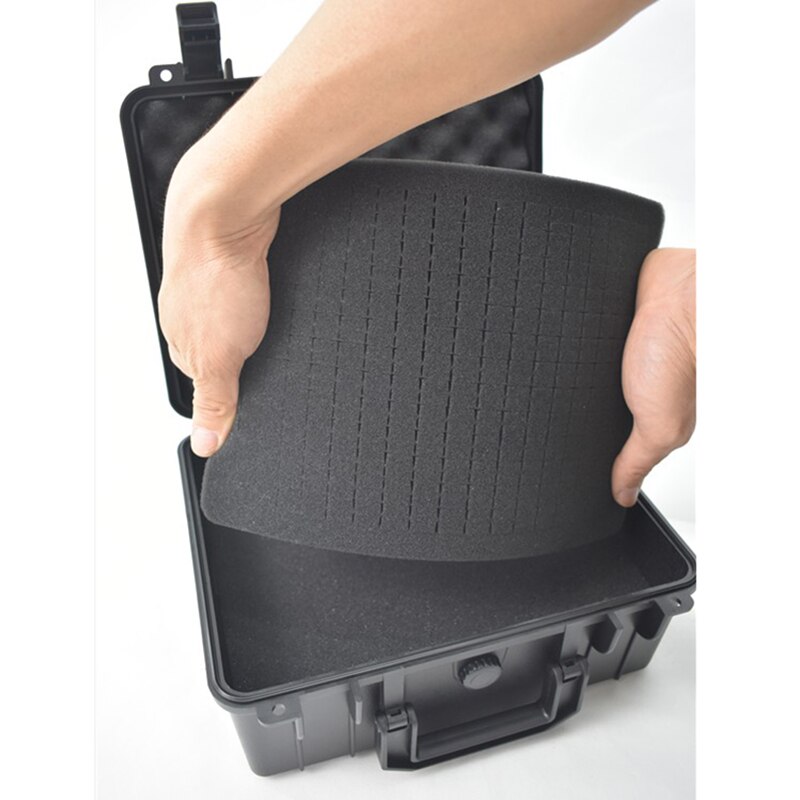 279 x 234 x 126mm draagbare gereedschapskist veiligheidsinstrument gereedschapskist abs kunststof opbergkist verzegelde gereedschapskoffer verdikte schokbestendige doos met spons