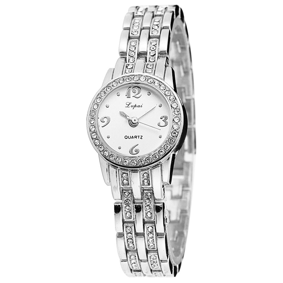 Lvpai gull dameklokker armbåndklokke quartz armbåndsur dame luxe klokke kvinner kjole klokker kvinneklokke #a